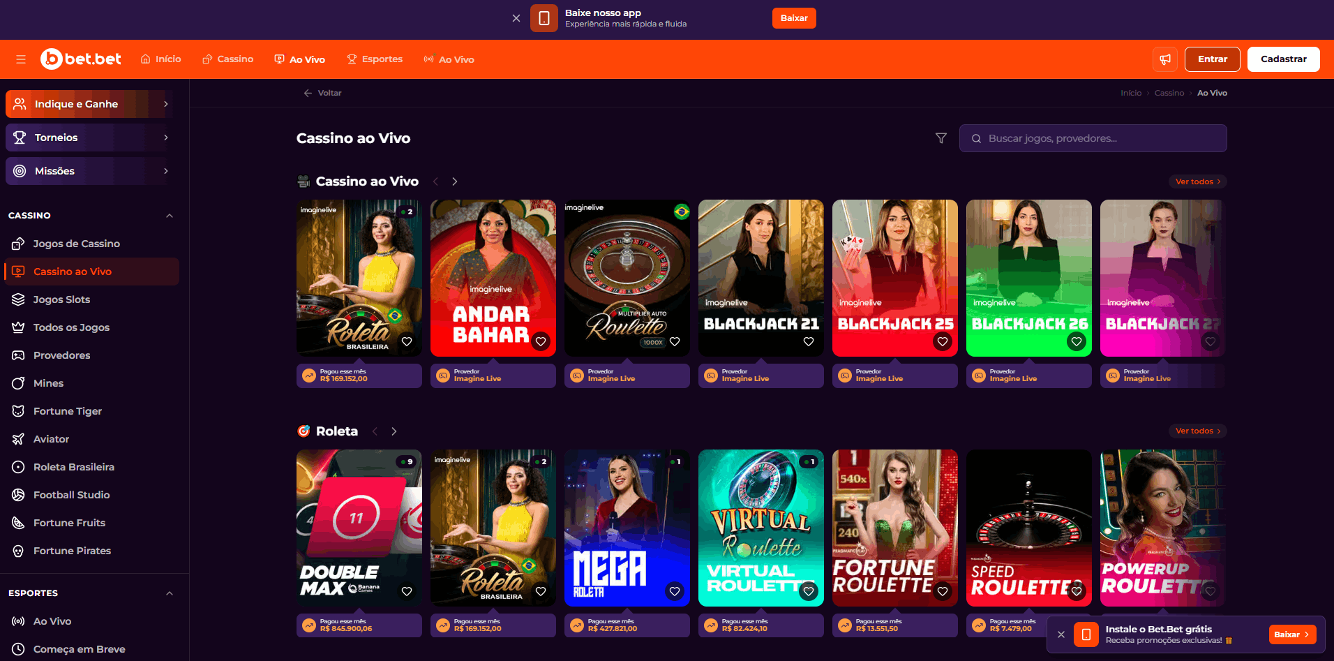 Bet.bet Cassino ao Vivo