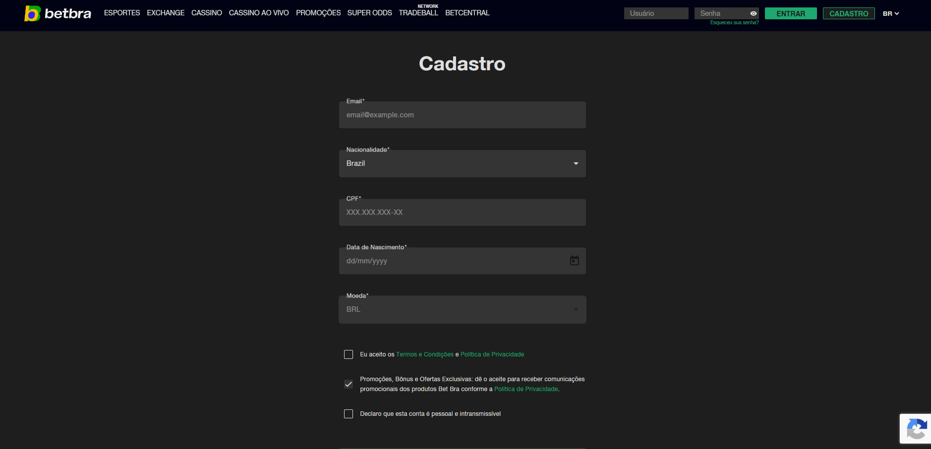 Betboo Cadastro