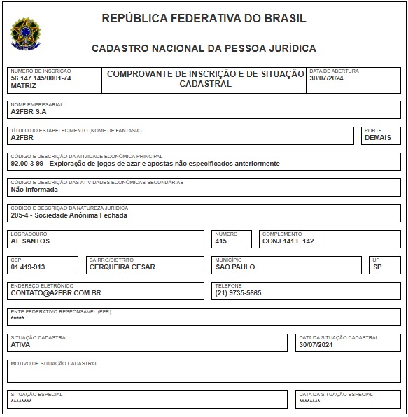 BetBra CNPJ
