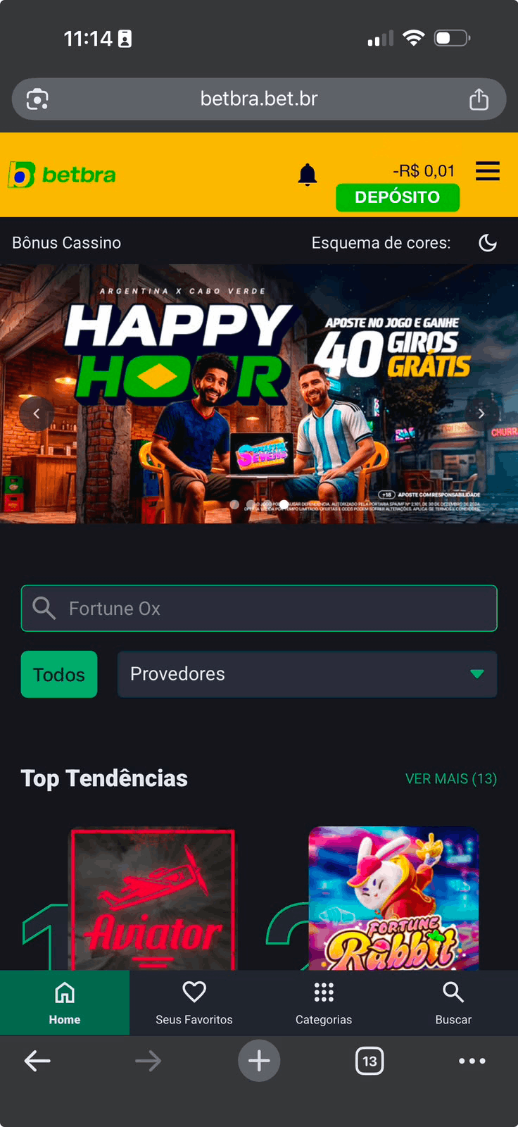 BetBra Experiência Móvel