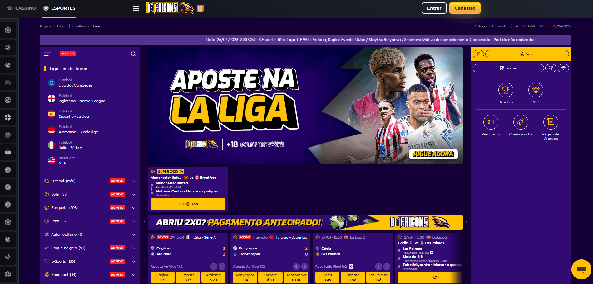 BetFalcons Apostas Esportivas