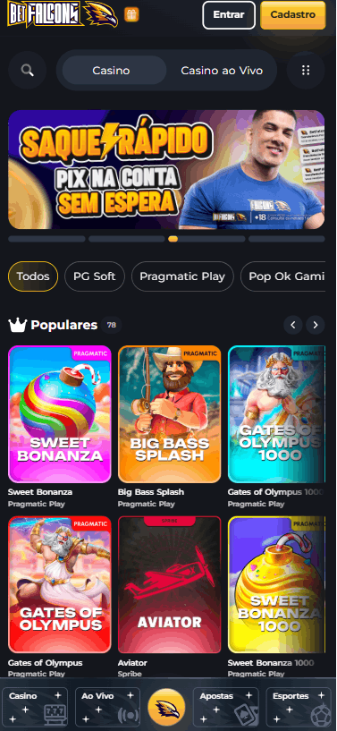 BetFalcons Experiência Móvel