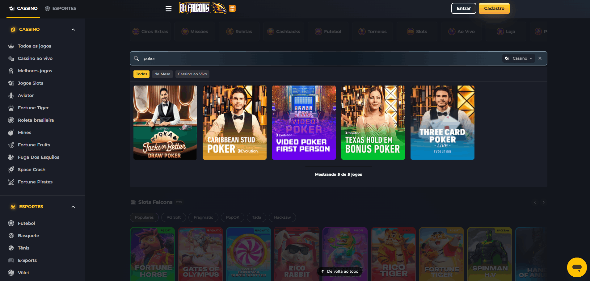 BetFalcons Poker