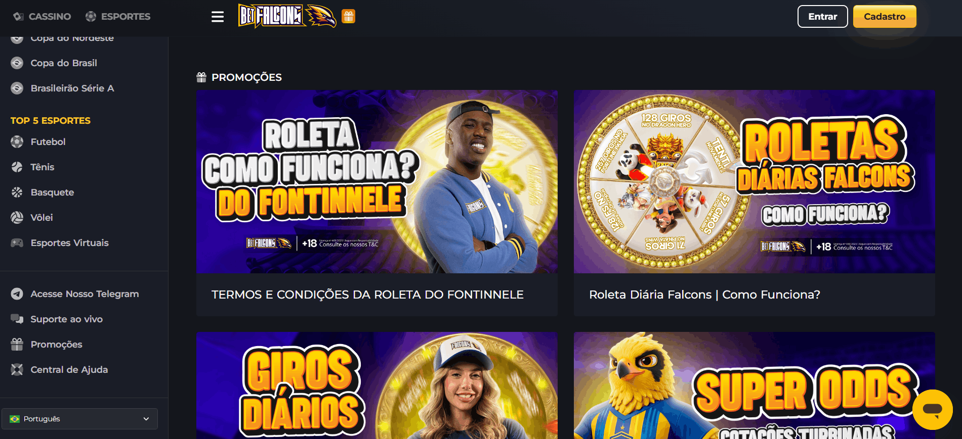 BetFalcons Promoções