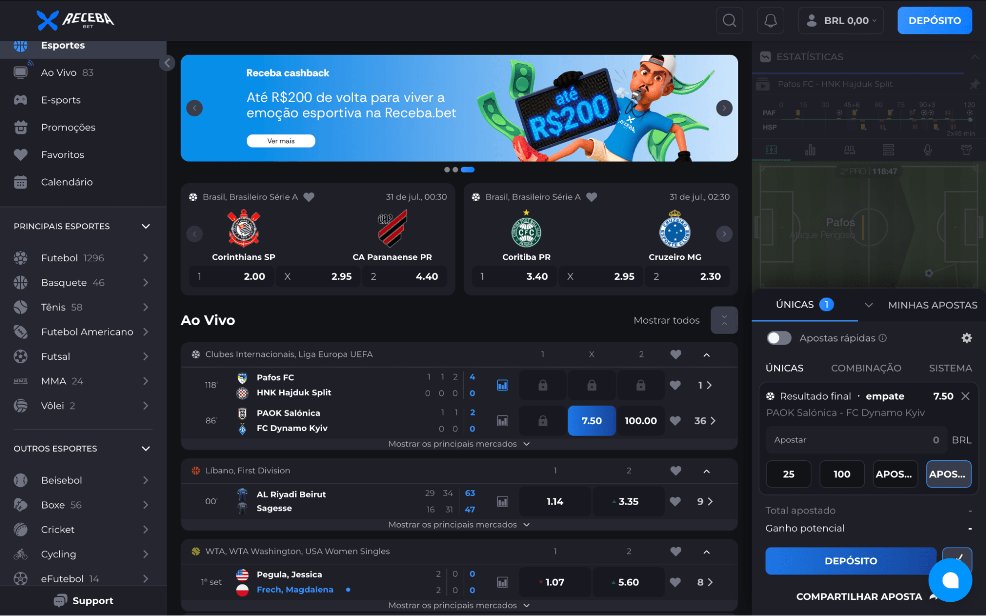 Receba Bet Apostas Esportivas