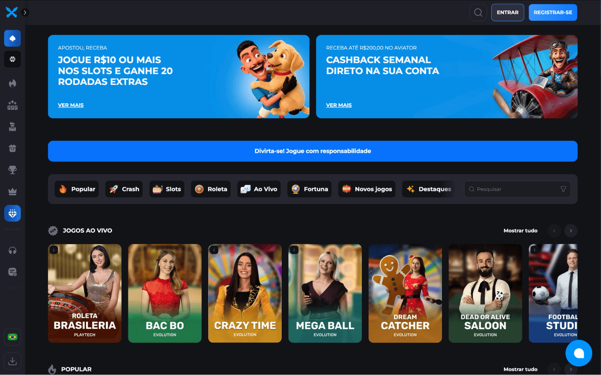 Receba Bet Tela do SIte